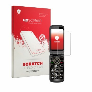 Vorderseite einer Produktverpackung mit dem Markenlogo upscreen. Daneben ist das Gerät Guwet G739 mit dem zugehörigen Displays