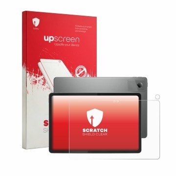 Front side of a product packaging with the brand logo upscreen. Next to it is the device Lenovo Idea Tab 11
