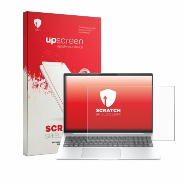 Vorderseite einer Produktverpackung mit dem Markenlogo upscreen. Daneben ist das Gerät HP EliteBook 8 G2a 16