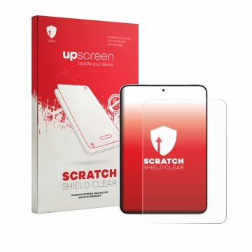 Vorderseite einer Produktverpackung mit dem Markenlogo upscreen. Daneben ist das Gerät Oppo Pad Mini mit dem zugehörigen Displ