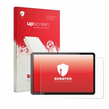 Parte frontal de un envase de producto con el logotipo de la marca upscreen. Al lado se muestra el dispositivo SPC GRAVITY PRO