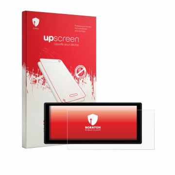 Vorderseite einer Produktverpackung mit dem Markenlogo upscreen. Daneben ist das Gerät Fiat Grande Panda Electric 2025 Uconnec