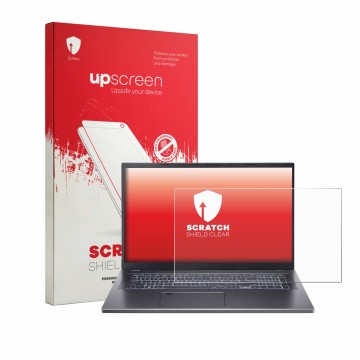 Parte frontale di una confezione del prodotto con il logo del marchio upscreen. Accanto è raffigurato il dispositivo Acer Aspi