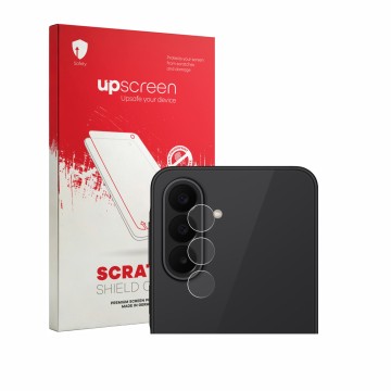 Parte frontale di una confezione del prodotto con il logo del marchio upscreen. Accanto è raffigurato il dispositivo Samsung G