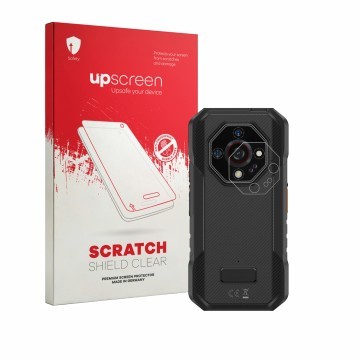 Vorderseite einer Produktverpackung mit dem Markenlogo upscreen. Daneben ist das Gerät Ulefone Armor X32 Pro (NUR Kameraschutz