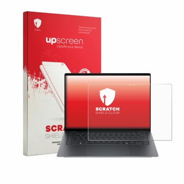Parte frontale di una confezione del prodotto con il logo del marchio upscreen. Accanto è raffigurato il dispositivo HP OmniBo