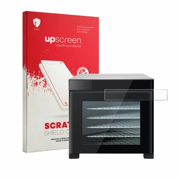 Parte frontale di una confezione del prodotto con il logo del marchio upscreen. Accanto è raffigurato il dispositivo Cosori CP