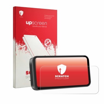 Face avant d’un emballage produit avec le logo de la marque upscreen. À côté, l’appareil Carpuride 603 6.3