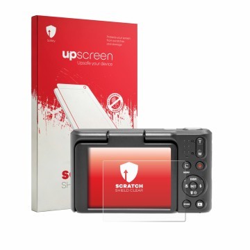 Face avant d’un emballage produit avec le logo de la marque upscreen. À côté, l’appareil Kodak Pixpro C1 est représenté avec l