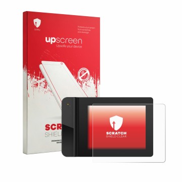 Vorderseite einer Produktverpackung mit dem Markenlogo upscreen. Daneben ist das Gerät XP-PEN Star G430S mit dem zugehörigen D