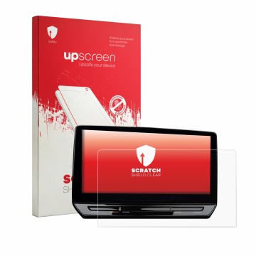 Vorderseite einer Produktverpackung mit dem Markenlogo upscreen. Daneben ist das Gerät Cupra Born 2026 Infotainment System 12.