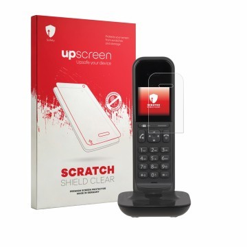 Front side of a product packaging with the brand logo upscreen. Next to it is the device Gigaset CL390 shown with the correspo