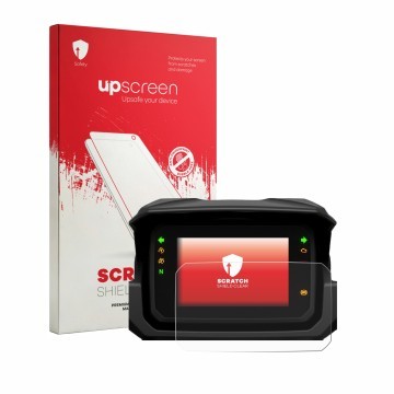 Face avant d’un emballage produit avec le logo de la marque upscreen. À côté, l’appareil Honda NC750X 2025-2026 5