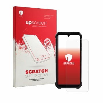 Parte frontale di una confezione del prodotto con il logo del marchio upscreen. Accanto è raffigurato il dispositivo Fossibot 