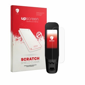 Parte frontale di una confezione del prodotto con il logo del marchio upscreen. Accanto è raffigurato il dispositivo Xiaomi El