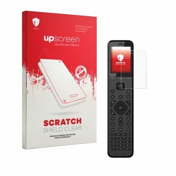 Face avant d’un emballage produit avec le logo de la marque upscreen. À côté, l’appareil Sofabaton U3 est représenté avec la p
