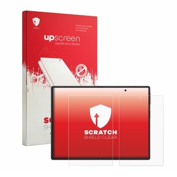Vorderseite einer Produktverpackung mit dem Markenlogo upscreen. Daneben ist das Gerät Samsung Galaxy Z Fold 8 (Inneres Displa