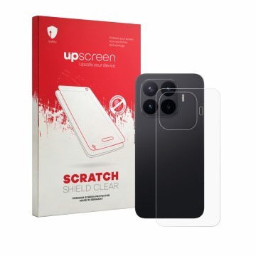 Vorderseite einer Produktverpackung mit dem Markenlogo upscreen. Daneben ist das Gerät Xiaomi 17T Pro (Rückseite) mit dem zuge