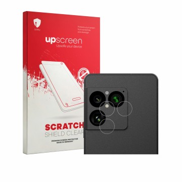 Vorderseite einer Produktverpackung mit dem Markenlogo upscreen. Daneben ist das Gerät Sony Xperia 1 VIII (NUR Kameraschutz) m