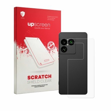 Parte frontale di una confezione del prodotto con il logo del marchio upscreen. Accanto è raffigurato il dispositivo Sony Xper