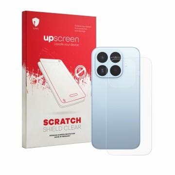 Face avant d’un emballage produit avec le logo de la marque upscreen. À côté, l’appareil Xiaomi 17T (Arrière) est représenté a