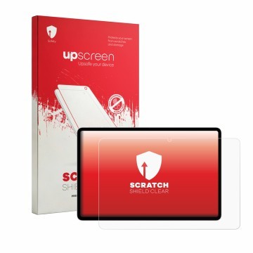 Parte frontale di una confezione del prodotto con il logo del marchio upscreen. Accanto è raffigurato il dispositivo Honor Pad