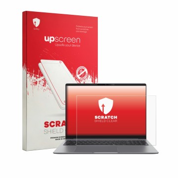 Vorderseite einer Produktverpackung mit dem Markenlogo upscreen. Daneben ist das Gerät ASUS ExpertBook P5 G2 P5605 mit dem zug