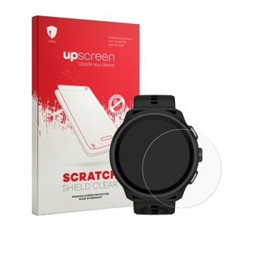 Front side of a product packaging with the brand logo upscreen. Next to it is the device Suunto Run 2 shown with the correspon