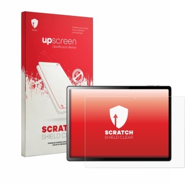 Vorderseite einer Produktverpackung mit dem Markenlogo upscreen. Daneben ist das Gerät Logicom Tab XXL 14