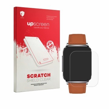 Parte frontal de un envase de producto con el logotipo de la marca upscreen. Al lado se muestra el dispositivo Knauermann PRO 