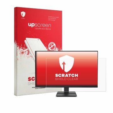 Parte frontale di una confezione del prodotto con il logo del marchio upscreen. Accanto è raffigurato il dispositivo Lenovo LO