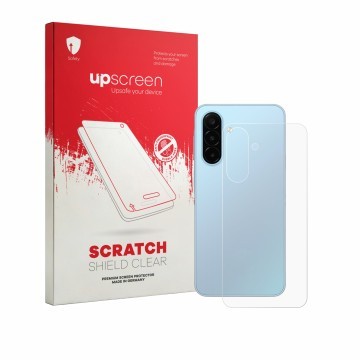 Parte frontale di una confezione del prodotto con il logo del marchio upscreen. Accanto è raffigurato il dispositivo Samsung G