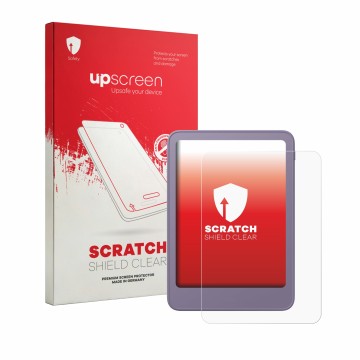 Front side of a product packaging with the brand logo upscreen. Next to it is the device Amazon Kindle 2026 shown with the cor
