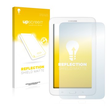 Front side of a product packaging with the brand logo upscreen. Next to it is the device Samsung Galaxy Tab 3 7.0 Lite shown w