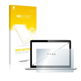 Parte frontal de un envase de producto con el logotipo de la marca upscreen. Al lado se muestra el dispositivo con su protecto