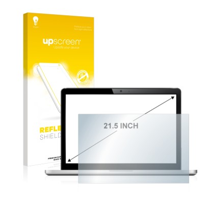 Face avant d’un emballage produit avec le logo de la marque upscreen. À côté, l’appareil est représenté avec la protection d’é