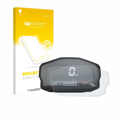 Front side of a product packaging with the brand logo upscreen. Next to it is the device Ducati Panigale 1199 Speedometer disp