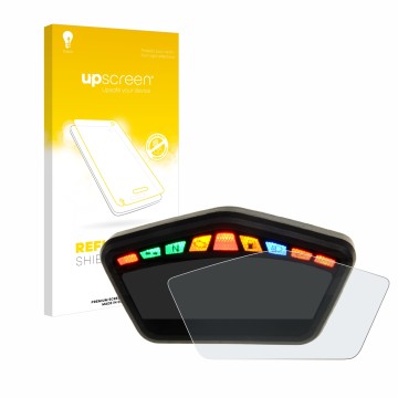 Vorderseite einer Produktverpackung mit dem Markenlogo upscreen. Daneben ist das Gerät Ducati Hypermotard 821 2015 Tachoanzeig