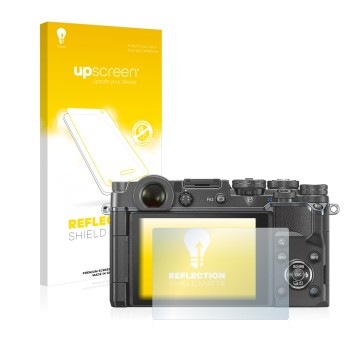Front side of a product packaging with the brand logo upscreen. Next to it is the device Olympus PEN-F shown with the correspo