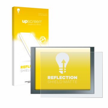 Face avant d’un emballage produit avec le logo de la marque upscreen. À côté, l’appareil Siemens Simatic HMI KTP 1200 Basic es