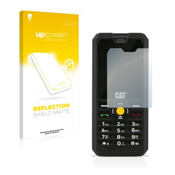 Vorderseite einer Produktverpackung mit dem Markenlogo upscreen. Daneben ist das Gerät Caterpillar Cat B30 mit dem zugehörigen