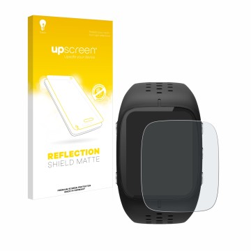 Vorderseite einer Produktverpackung mit dem Markenlogo upscreen. Daneben ist das Gerät Polar M430 mit dem zugehörigen Displays