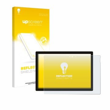 Parte frontale di una confezione del prodotto con il logo del marchio upscreen. Accanto è raffigurato il dispositivo Microsoft