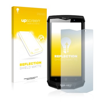 Face avant d’un emballage produit avec le logo de la marque upscreen. À côté, l’appareil Blackview BV8000 Pro est représenté a