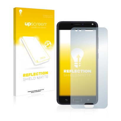 Parte frontale di una confezione del prodotto con il logo del marchio upscreen. Accanto è raffigurato il dispositivo ASUS ZenF