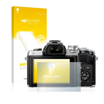 Parte frontale di una confezione del prodotto con il logo del marchio upscreen. Accanto è raffigurato il dispositivo Olympus O