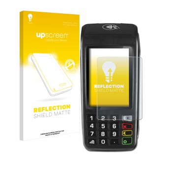 Front side of a product packaging with the brand logo upscreen. Next to it is the device ingenico Move/5000 shown with the cor