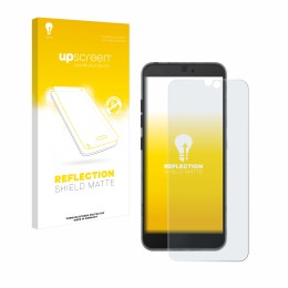 Vorderseite einer Produktverpackung mit dem Markenlogo upscreen. Daneben ist das Gerät Fairphone 3 mit dem zugehörigen Display