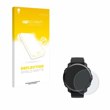 Vorderseite einer Produktverpackung mit dem Markenlogo upscreen. Daneben ist das Gerät Polar Grit X mit dem zugehörigen Displa