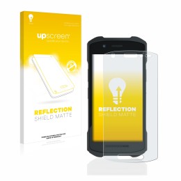 Vorderseite einer Produktverpackung mit dem Markenlogo upscreen. Daneben ist das Gerät Zebra TC21 mit dem zugehörigen Displays